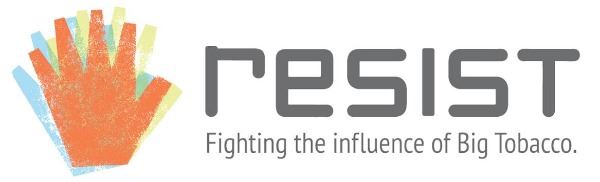 Logo-horizontal with a hand that says Resist - Fighting the Influence of Big Tobacco