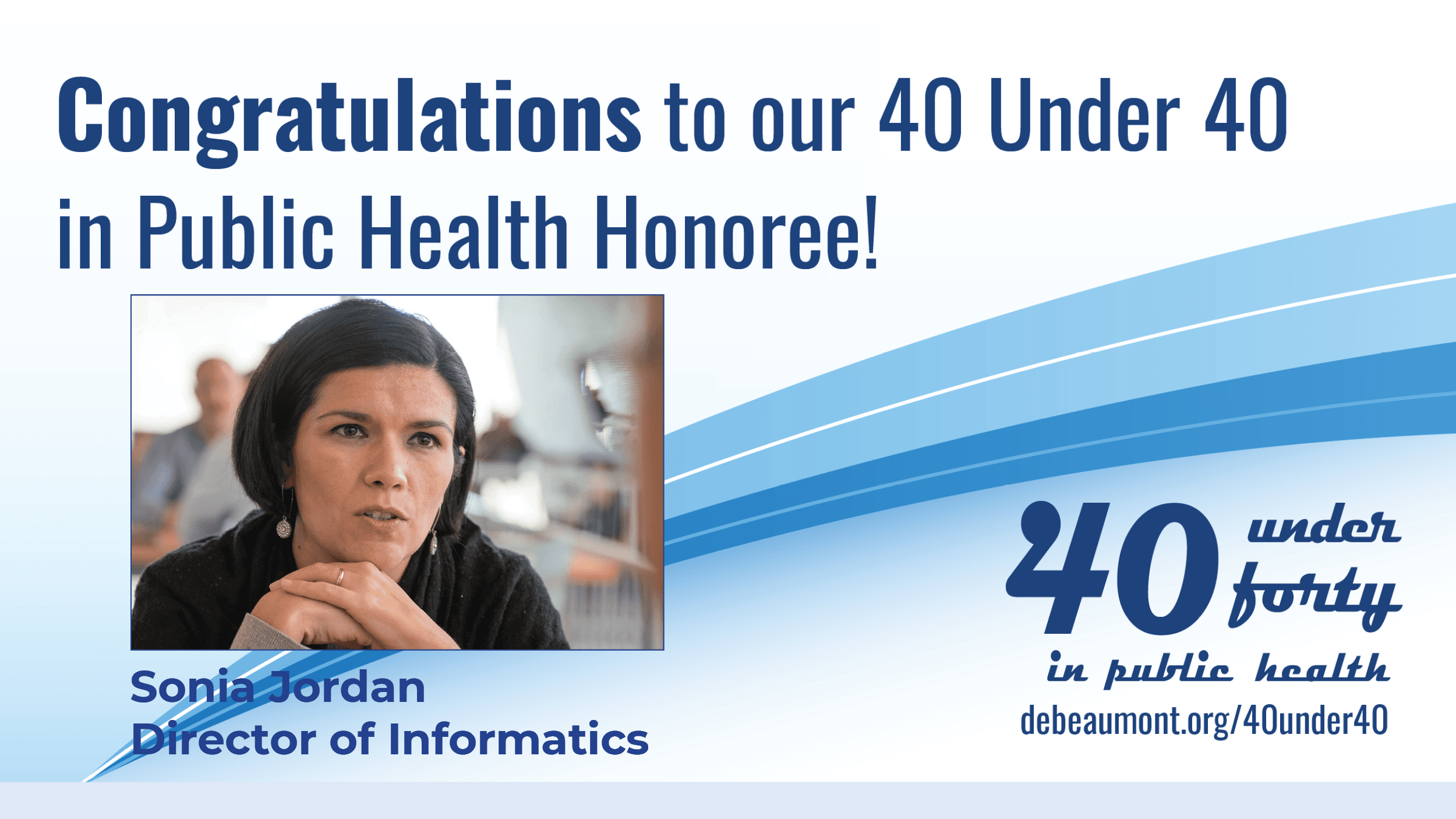 Sonia 40 under 40 graphic